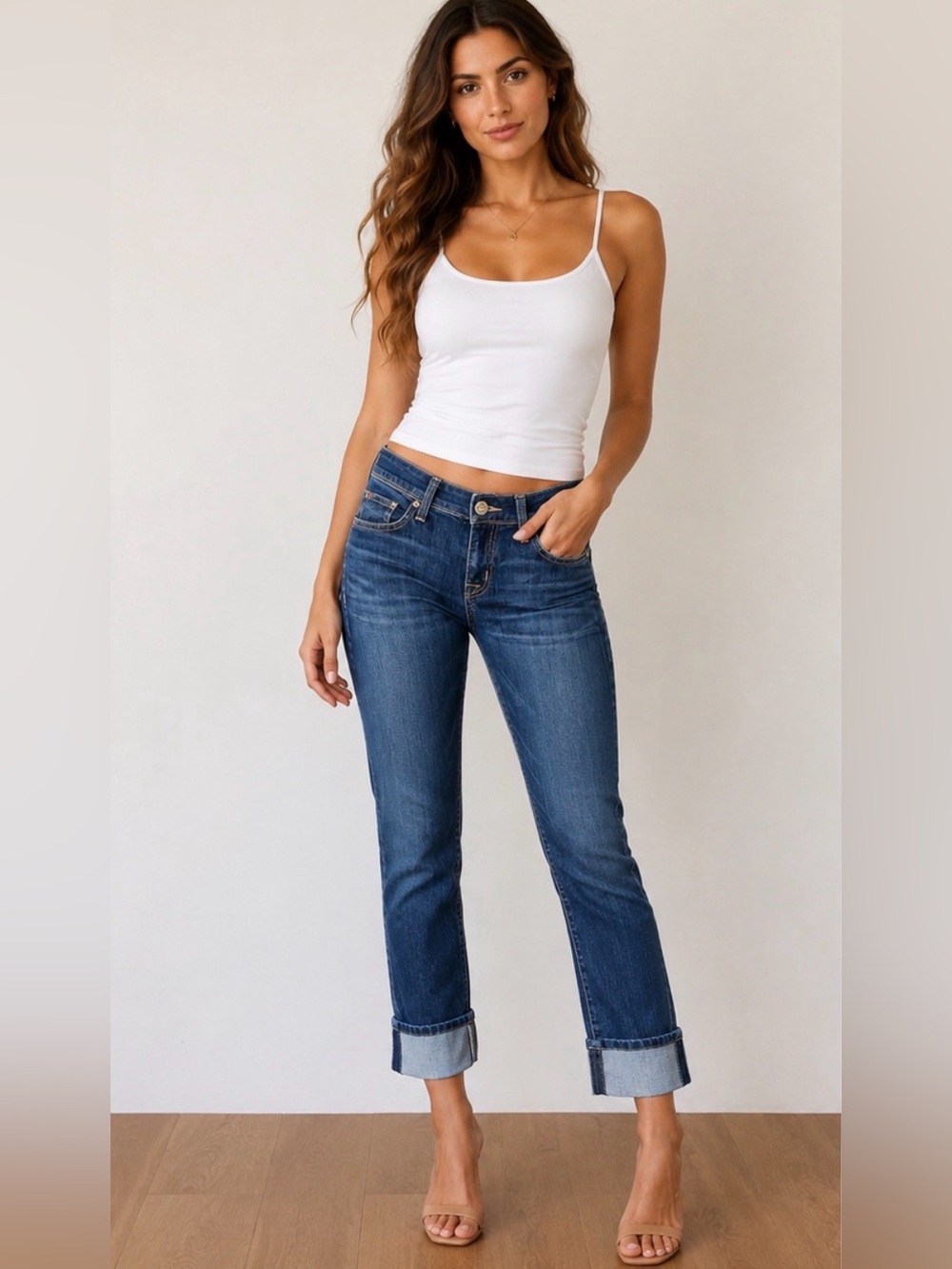 HUDSON Jeans Ginny Crop Straight w/Cuff – Made in USA Premium Denim